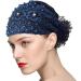 Dranng Lace Hairband Headwrap Lace Elastic - Pearl Lace Stretch Headbands Cloth Elegant Headband Women Hair Accessories Navy Blue - Buy Online on SooperMarket.com