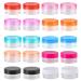 20 pieces Small jaws clear cremed box empty transparent empty socket screw lids. Try cosmetic doses travel jar set for lotion cream cosmetics (10 colors 5ml) Colorful transparent