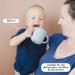 Bubba Bear Baby Cup with Straw | Weighted Sippy Cup for Babies 6+ Months | Non-Spill Bottle for Toddlers | Easy to Hold & Clean Water Bottle with Snack Pot Lid - Storm Grey - Buy Online on SooperMarket.com