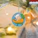YYHHAOFA Sunflower Seeds and Rabbits Prints Christmas Ceramic Round Pendant Decoration - Festive Hanging Ornament for Stores and Homes -2.9 in - Buy Online on SooperMarket.com