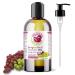 Grape Seed Oil. 236ml. 100% Pure. Cold-pressed. Unrefined. Organic. Rich in Vitamins. Chemical-free. Soothes Skin. Nourishes Hair. Natural Moisturizer for Hair Skin Nails Beard Stretch Marks. Bella Terra Oils. 236 ml (Pack of 1)