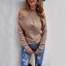 Shop Creoqiji Women's Yellow Shoulder-Free Crop Hoodie - Casual Long-Sleeved V-Neck Top in Pink XL - International Shipping Available! - Buy Online on SooperMarket.com
