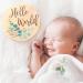 Baby Monthly Milestone Cards - Reversible Wooden Discs for Newborn Photography - Includes Announcement & Hello World Sign - Buy Online on SooperMarket.com