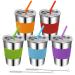 Rommeka Toddler Cups with Straws 18/8 Stainless Steel Children Smoothie Drinking Sippy Cups Stacking & Reusable Kids Cups with Straws and Lids 5 Pack 12oz 12oz WITH Straws /5 Color