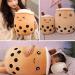 Kekeso Boba Plush Pillow - 50cm Brown Small Eyes Stuffed Toy, Bubble Tea Hugging Cushion - Buy Online on SooperMarket.com