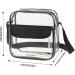 Moko Station Approved Clear Crossbody Bag | Transparent Adjustable Shoulder Bag for Sports Games & Concerts - Black 25.5x10.5x5 cm - Buy Online on SooperMarket.com