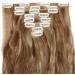 SILK-CO Long Curly Wavy Clip in Hair Extensions - 24 Synthetic Heat Resistant, 8 Pcs Full Head, 18 Clips, Light Brown&Blond - Buy Online on SooperMarket.com