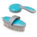 Navaris 2 -part horse care set made of mane brush and card tsche - mane ridge of tail kamm fur brush - for horses fur care - horse cleaning tools