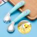 Silent Children Cutlery Set | Curved Handle Stainless Steel Baby Fork & Spoon | Heat-Resistant Self-Learning Feeding Utensils (Green) - Buy Online on SooperMarket.com