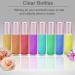 Alledomain 10Pcs 10ml Essential Oil Roller Bottles Refillable Transparent Glass Roll on Bottles Clear Roll Bottles with Stainless Steel Balls & Rose Gold Cap Include 12 Labels Dropper & Opener Color 3 - Buy Online on SooperMarket.com