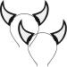 2 Pieces Halloween Cosplay Headband Spider Web Devil Horn Headband Mesh Demon Horns Head Band Black Devil Hair Bands for Women Girls Halloween Costume Fancy Dress Accessories