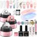 Morovan Solid Builder Gel For Nails- 3 Colors Solid Builder Nail Gel Kit Non Stick Builder Gel For Nails With Nail Tips Chrome Powder Glitter Sequins Solid Gel Nail Glue for Press On Nails Fake Nails Strengthen Nail Art ...