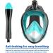 Jwintee Full Face Snorkel Mask | 180 Panoramic View for Kids and Adults | Camera Mount | Anti-Leak & Anti-Fog | Safe Breathing | Green/Black Medium - Buy Online on SooperMarket.com