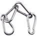 Pubiao 4-Piece Stainless Steel Carabiner Feather Hooks (M6) - Durable Chain Hooks for Travel Camping Hiking Fishing & Dog Walking - Buy Online on SooperMarket.com
