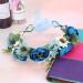 Floral Crown Headband Bride Flower Wreath Crown Flower Garland Headband Hair Wreath Hair Garland Boho Floral Headpiece with Ribbon Rose Flower Bohemian Hair Accessories for Wedding Party Festival Blue - Buy Online on SooperMarket.com