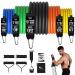 Himaly resistance tapes set 100lbs/150LBS 5 resistance bands with handle ankle straps fitness strips exercise rubbes training tapes for strength training Yoga Pilates Resistance training - 150LBS