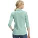 Women's Aqua Blue XL V Neck Golf Shirt | Moisture Wicking 3/4 Sleeve Polo for Fitness & Sports - Buy Online on SooperMarket.com