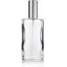 Fantasia perfume flakon empty with atomizer pump oval clear glass bottle to fill yourself with perfume atomizer and cap in refill silver 100 ml (1 Pack) silver single