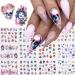 Skull Nail Stickers Day of The Dead Nail Art Water Transfer Decals Nail Supplies Halloween for Nail Art Vampire Ghost Skulls Head Devil Design for Acrylic Nails Foil Manicure Tattoos Decorations 12PCS Style C