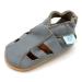Dotty Fish Soft Leather Baby Shoes with Suede Soles. Toddler Sandals. Non-slip. 0-6 Months to 3-4 Years 6-12 Months Grey