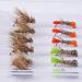 BASSDASH Trout Fly Fishing Flies 12pcs Assortment | Tenkara Wet Dry Nymphs Sakasa Kebari | Barbless Hooks for Trout Fishing - Buy Online on SooperMarket.com