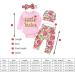 ChYoung Baby Girl Clothes Set | Newborn Little Sister Romper Top, Rose Printed Pant & Headband | 3 Pieces | 12-18 Months | Pink-Floral - Buy Online on SooperMarket.com