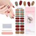 EBANKU Christmas Semi Cured Gel Nail Strips Glitter Gel Nail Polish Strips Long Lasting Waterproof Full Nail Wraps Stickers with Stick Nail File Wipes & Sealing(UV/LED Lamp Required) (SDTRK16)