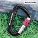 Flintronic Twist Lock Aluminum Carabiner Hook - 12KN Black - Ideal for Hammocks Swings Camping & Fishing - Durable Outdoor Equipment - Buy Online on SooperMarket.com