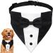 GOYOSWA Dog Tuxedo Dog Suit Dog Wedding Bandana Collar with Bow Tie, Adjustable Dog Tux Formal Dog Costumes, Engagement Birthday Gifts for Small Medium Large Dogs Pets (Large: Neck 15-25) Large: Neck 15"-25"