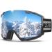 Zabert Skiblille for women men adult glasses wearer anti-fitting UV protection anti-slip headband-for children from 10 years #11. Schwarz mirrored silver