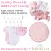 Baby Box Shop Personalised Baby Gift Set - 12 Essentials + 3 Personalised Gifts for Newborn Baby Girl - Pink Hamper Basket - Buy Online on SooperMarket.com