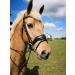Countrypride ANATOMICAL BRIDLE ABRAM DIAMANTE BROWBAND WITH ANTI SLIP RUBBER REINS BLACK & BROWN Black Pony