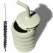 Kangookid Toddler smoothie cup with Unique Built-in Lid Straw | BPA-Free Silicone Baby Cup with Straw for Toddlers | 6.5 oz Straw cup for 1 year old | baby cup with straw 6+ months (Sage) Donut-Sage
