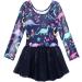 Girls Long Sleeve Skirted Leotard for Gymnastics & Dance | Blue Dinosaur | 2-3T - Buy Online on SooperMarket.com