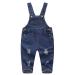 KIDSCOOL SPACE Baby Boy Girl Jean Overalls Toddler Ripped Denim Cute Workwear 3-4 Years Blue-2079