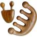 Scalp Massage Tool - Natural Lymphatic Drainage | 2PC Round Tooth Sandalwood Multi-Functional Handheld Head Skin Massager - Buy Online on SooperMarket.com