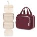 Narwey Hanging Travel Toiletry Bag for Women Wash Bag Cosmetics Makeup Bag Organizer for Travel Size Accessories Wine Red (Medium)