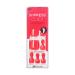KISS imPRESS Color Press-On Pedicure Fake Toenails Kit  Style Fruity Candy  Square Shaped  Deep Red Press-On Nails  Includes Prep Pad  Mini Nail File  Cuticle Stick  & 24 Fake Nails