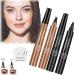 Glowly Secret Eyebrow Pen Glowly Secret Waterproof Natural Eyebrow Pen Glowly Secret 4 Tipped Precise Brow Pen 3D Microblading 4-Tip Eyebrow Pen Eyebrow Contouring Pen (03#+02#)