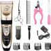 Sminiker Professional Rechargeable Cordless Dogs Cats Horse Grooming Clippers - Professional Pet Hair Clippers with Comb Guides for Dogs Cats Horses and Other House Animals Pet Grooming Kit