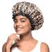 Mikimini shower hoods "Leopard" medium-sized 2-pack shower hood for girls and women with a black lace reusable waterproof shower hood for girls (2-pack) Leopard