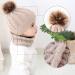 CheChury Toddler Hat and Scarf Set - Baby Knit Pom Beanie Cap with Circle Loop Scarf - 1-3 Years - Beige - Buy Online on SooperMarket.com