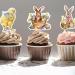 awakentti 8PCS Peter Rabbit Cupcake Decoration Room Ornaments Cake Picks with Clear Printing Easter Cupcake Toppers for Photo Wall Photo Booth Background Candy Box - Buy Online on SooperMarket.com