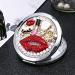 Beaupretty Round Compact Mirror with Rhinestone Red Lips and High Heels Design - Portable Mini Makeup Mirror for Women and Girls - Buy Online on SooperMarket.com
