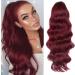 YEESHEDO Wine Red Long Wavy 24 Drawstring Ponytail Hair Extension - Clip-in Curly Synthetic Hairpiece for Women - Buy Online on SooperMarket.com