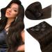 Laavoo clip in extensions real hair brown real hair extensions clip in remy hair recovery real hair clip in extensions brown highlight ash brown 120g #9/12 45cm 7Pcs 45cm-105g 4.4 #9/12