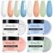 Acrylic Powder Set 4 Colors Clear French White Nude Pink Pink Professional Polymer Colored Acrylic Nail Powder for Nail Extension 3D Carving (HJ-NAP024-54-32-33-75-28g)