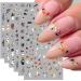 Totelux Halloween Nail Art Stickers Self Adhesive Cute Nail Decals Bat Pumpkin Spider Ghost Nail Design Stickers for Women Girls DIY Halloween Nail Art Decoration Supplies 6PCS
