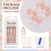 French Tip False Nails 24PCS | Medium Square Nude & White Fake Nails with Jelly Glue - Press on Nails for Women & Girls - Buy Online on SooperMarket.com