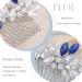 IYOU Crystal Bridal Hair Comb Blue Wedding Side Combs Sparkly Rhinestone Headpiece Prom Bride Bridesmaid Hair Accessories for Women - Buy Online on SooperMarket.com